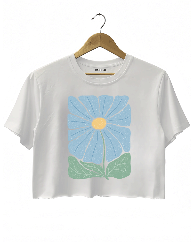 Blue Dawn Blossom Crop Top