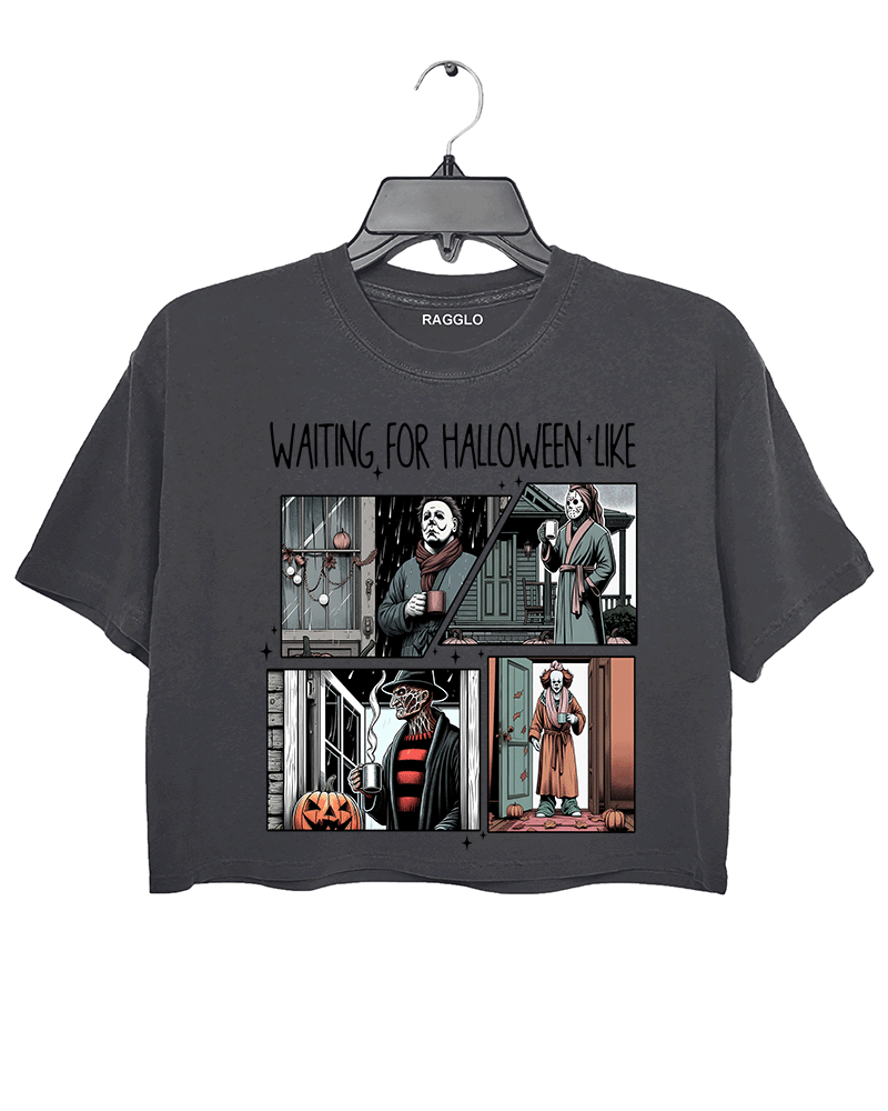 Waiting For Halloween Like Horror Movie Characters Crop Top