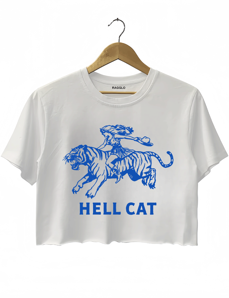 Vintage Cowgirls Hell Cat Crop Top