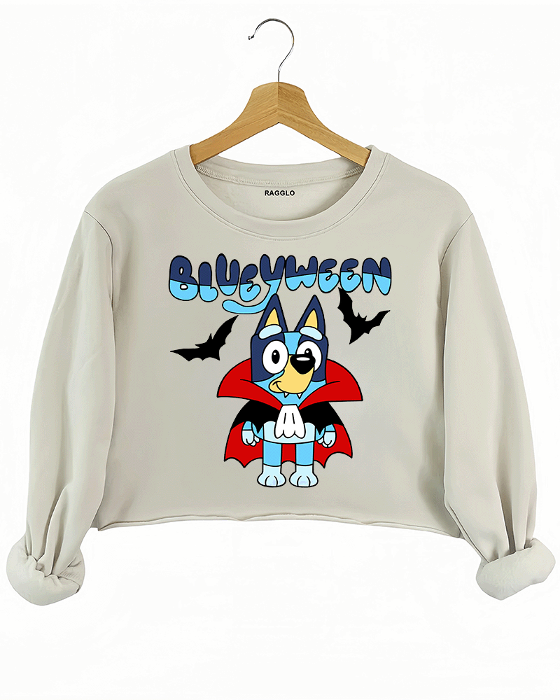 Blueyween Halloween Crop Sweatshirt