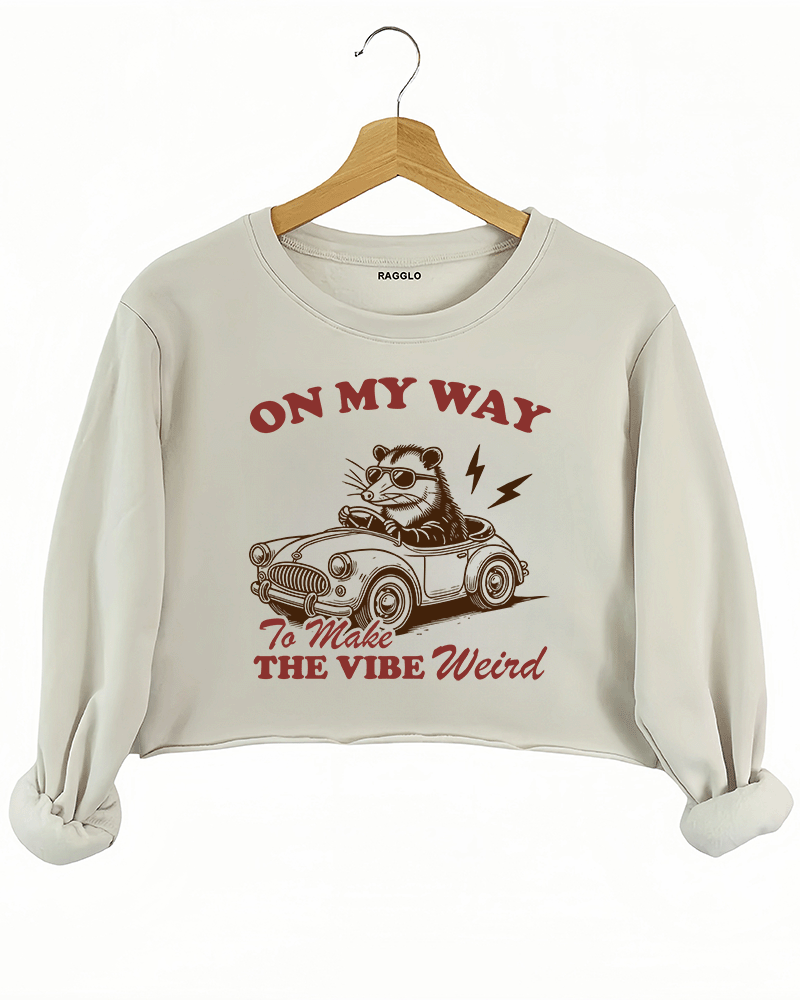 On My Way To Make The Vibe Weird Crop Sweatshirt