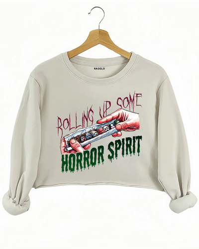 Rolling Up Some Horror Spirit Crop Sweatshirt