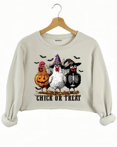 Chick Or Treat Crop Sweatshirt