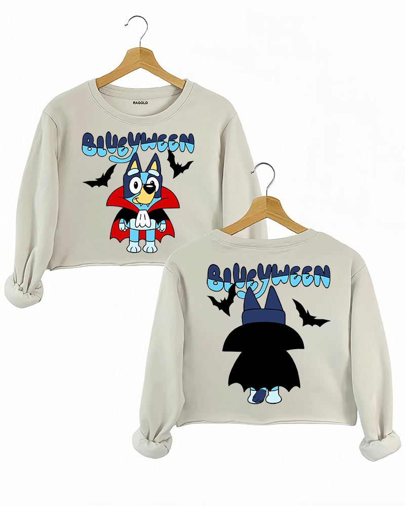 Blueyween Halloween Crop Sweatshirt