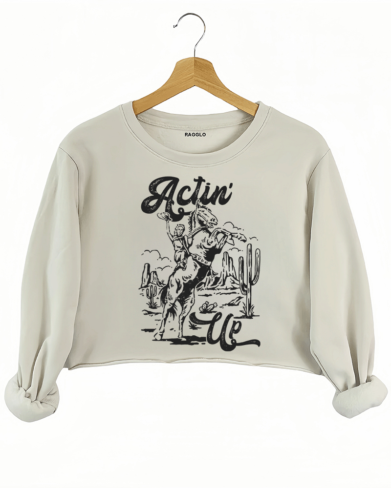 Actin Cowgirl Crop Sweatshirt