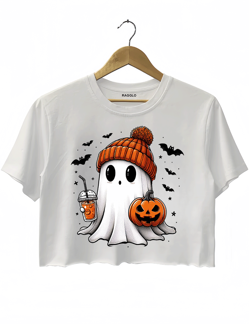 Cute Ghost Pumpkin Crop Top