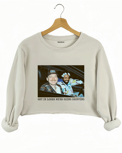 Get in Loser We're Going Shopping Crop Sweatshirt