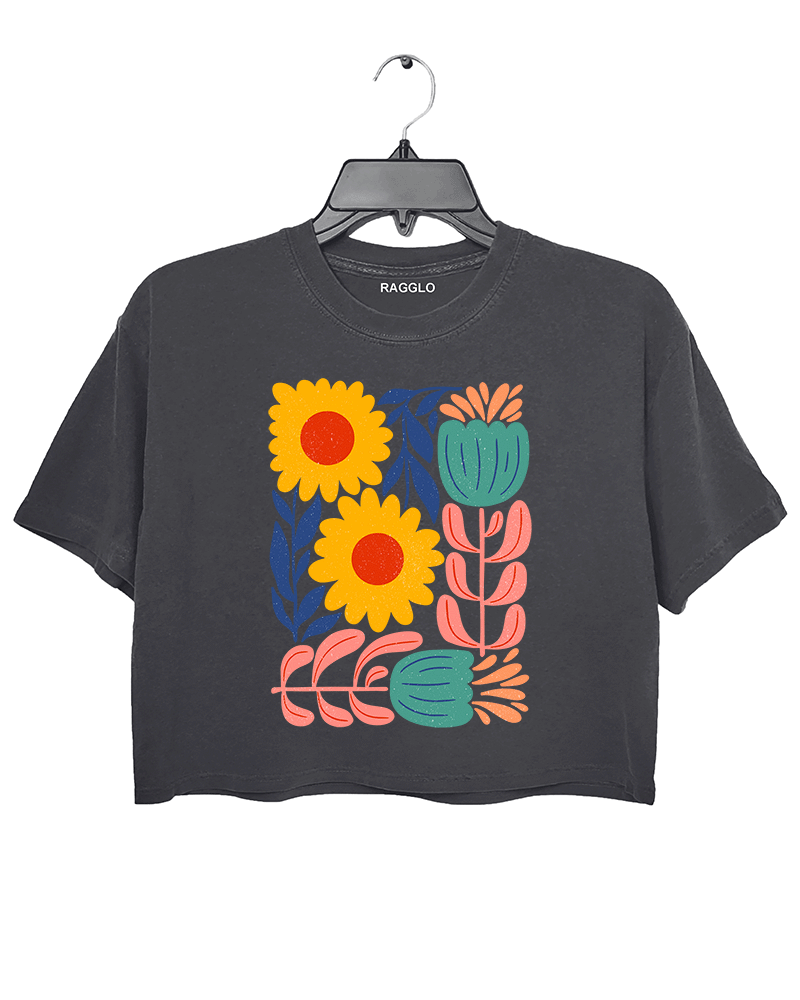 Golden Flame Tide Crop Top