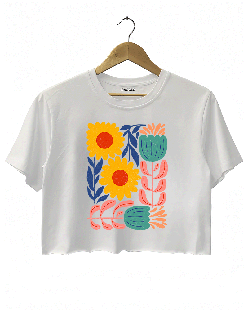 Golden Flame Tide Crop Top