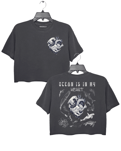 Ocean is in My Heart Crop Top