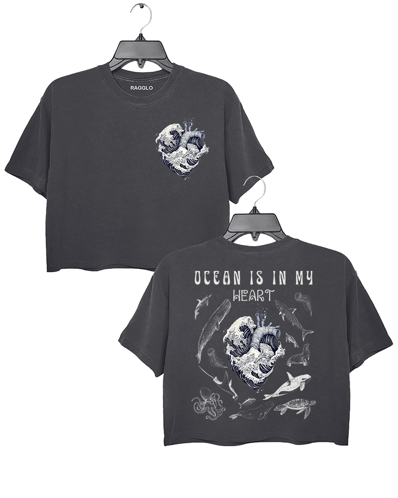 Ocean is in My Heart Crop Top