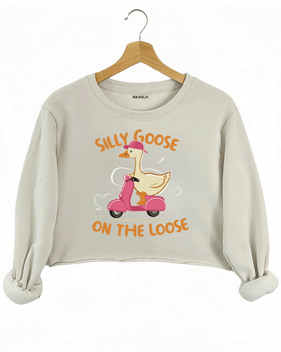 Silly Goose on the Loose Crop Sweatshirt