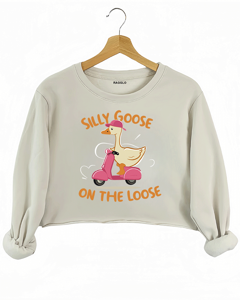 Silly Goose on the Loose Crop Sweatshirt