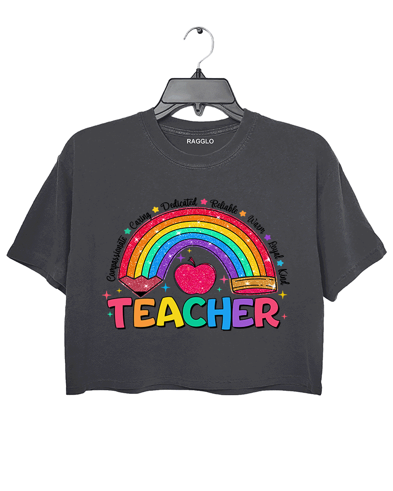 Rainbow Teacher Crop Top