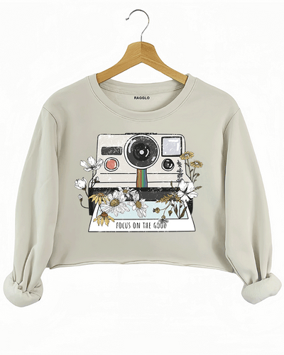 Retro Camera Crop Sweatshirt