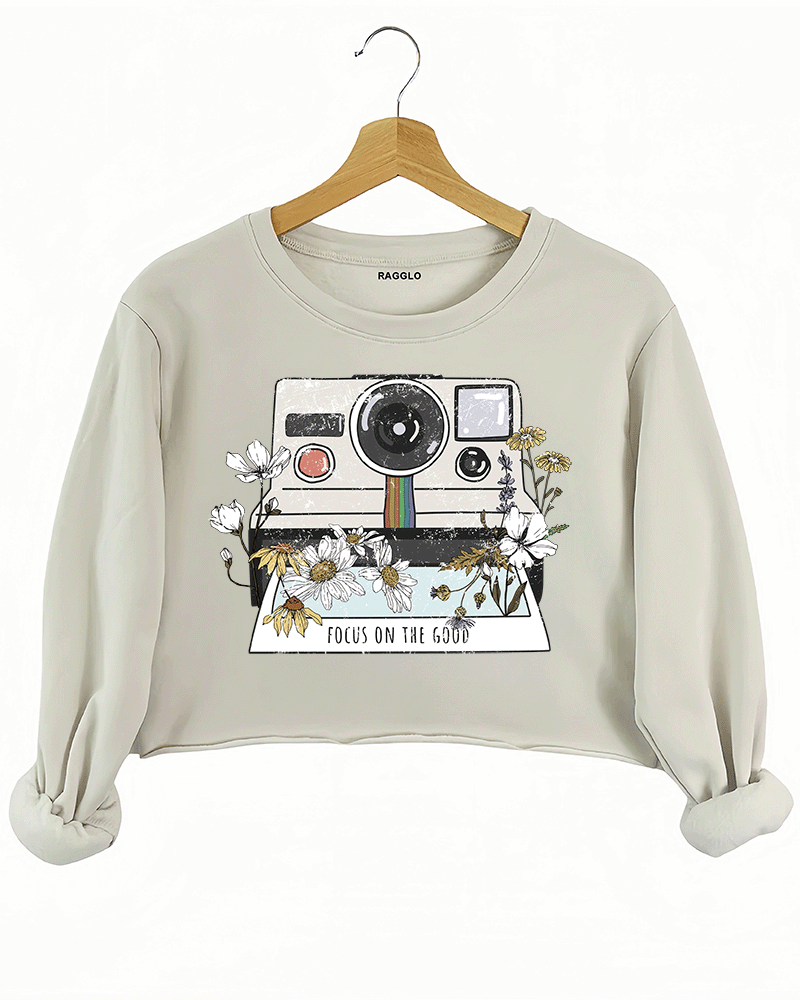 Retro Camera Crop Sweatshirt