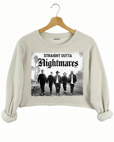 Straight Outta Nightmares Crop Sweatshirt