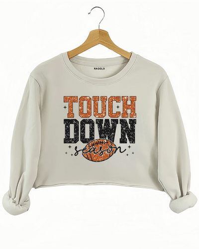 Touch Down Football Crop Sweatshirt